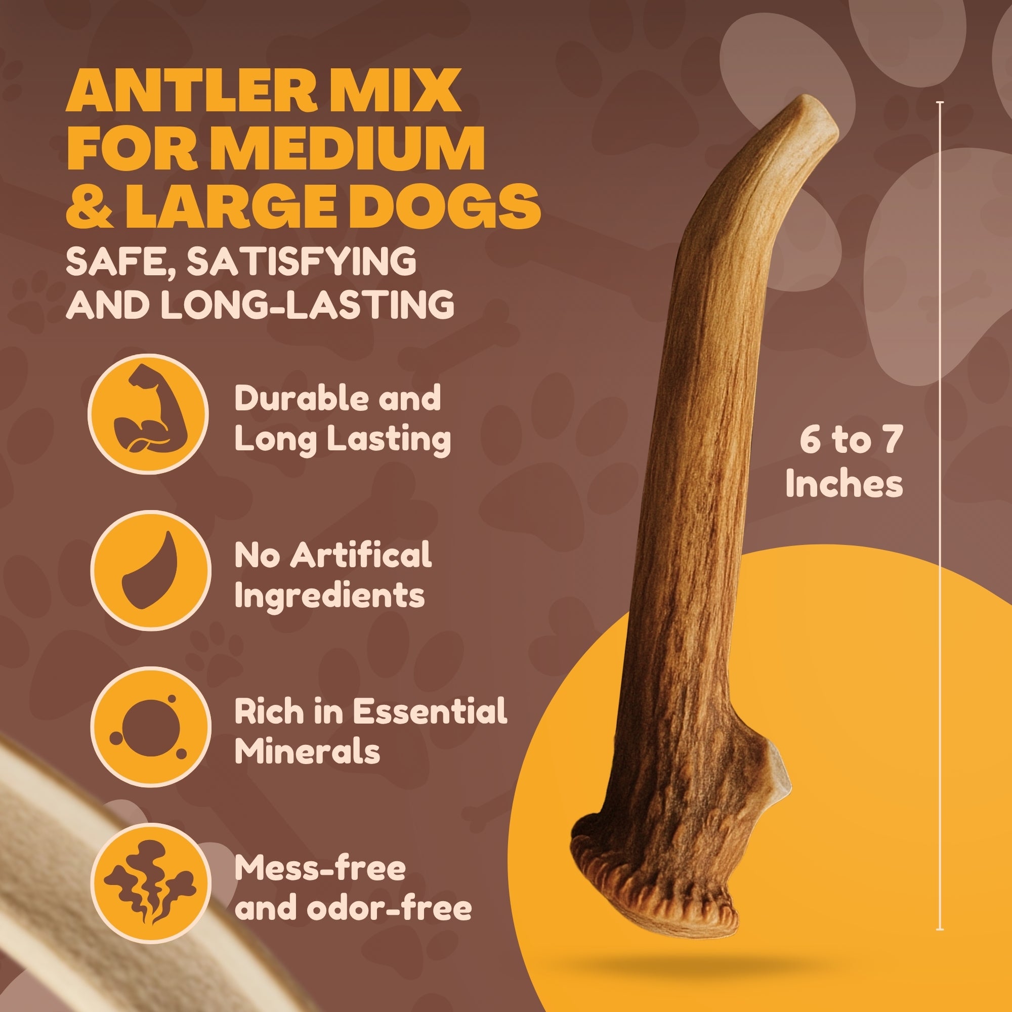 1 Pound Pack Bulk | Premium Deer Antler Chews