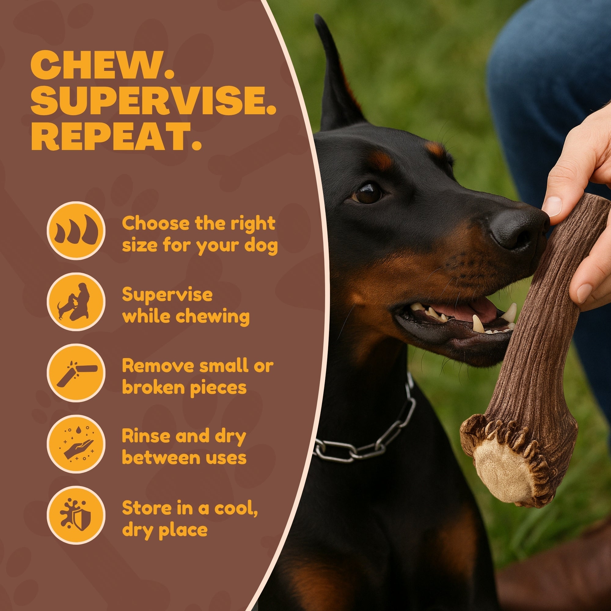 2 Pack - Jumbo - XXL | Deer Antler Dog Chew - 2XL