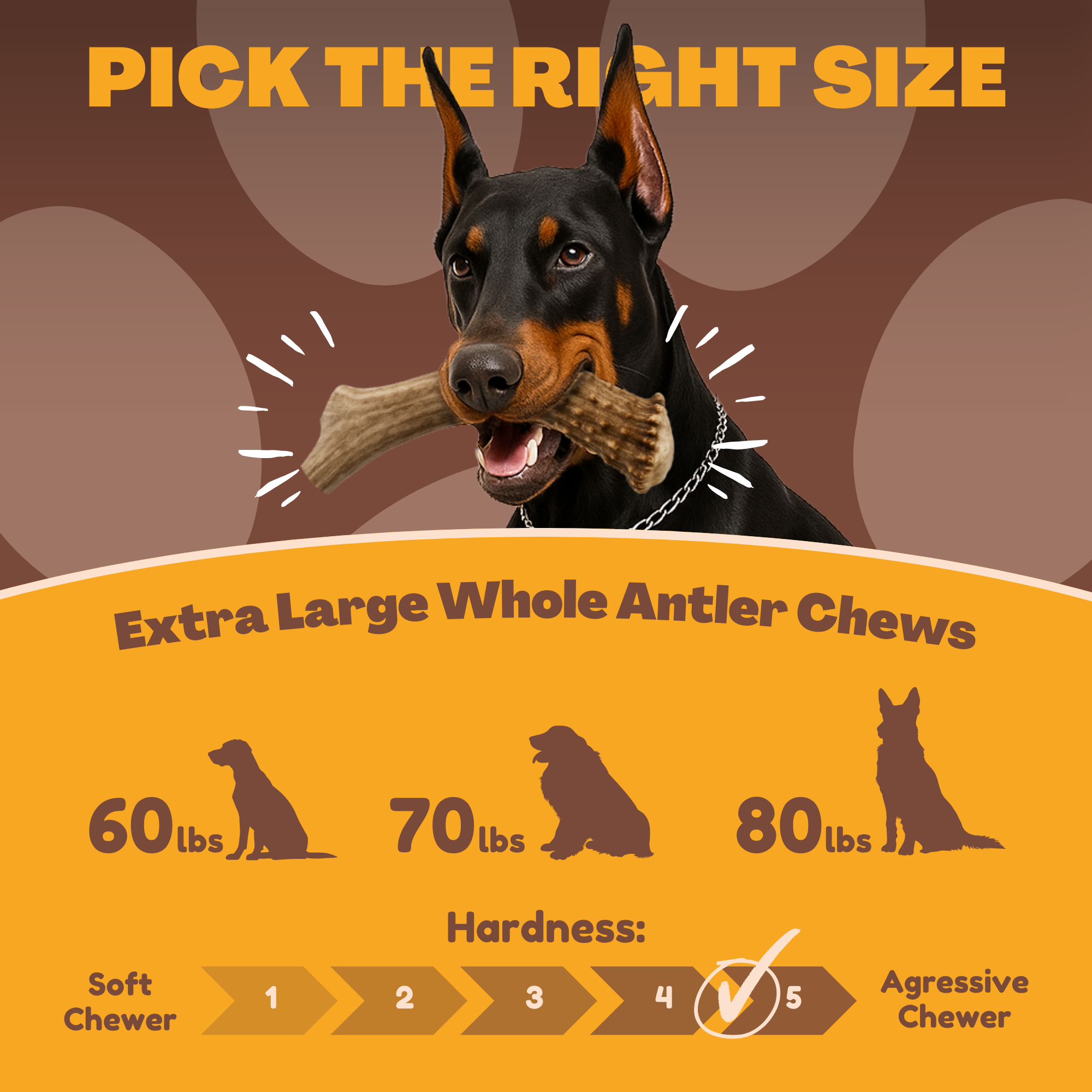 Monster - XXL | Deer Antler Dog Chew - Single or MultiPack