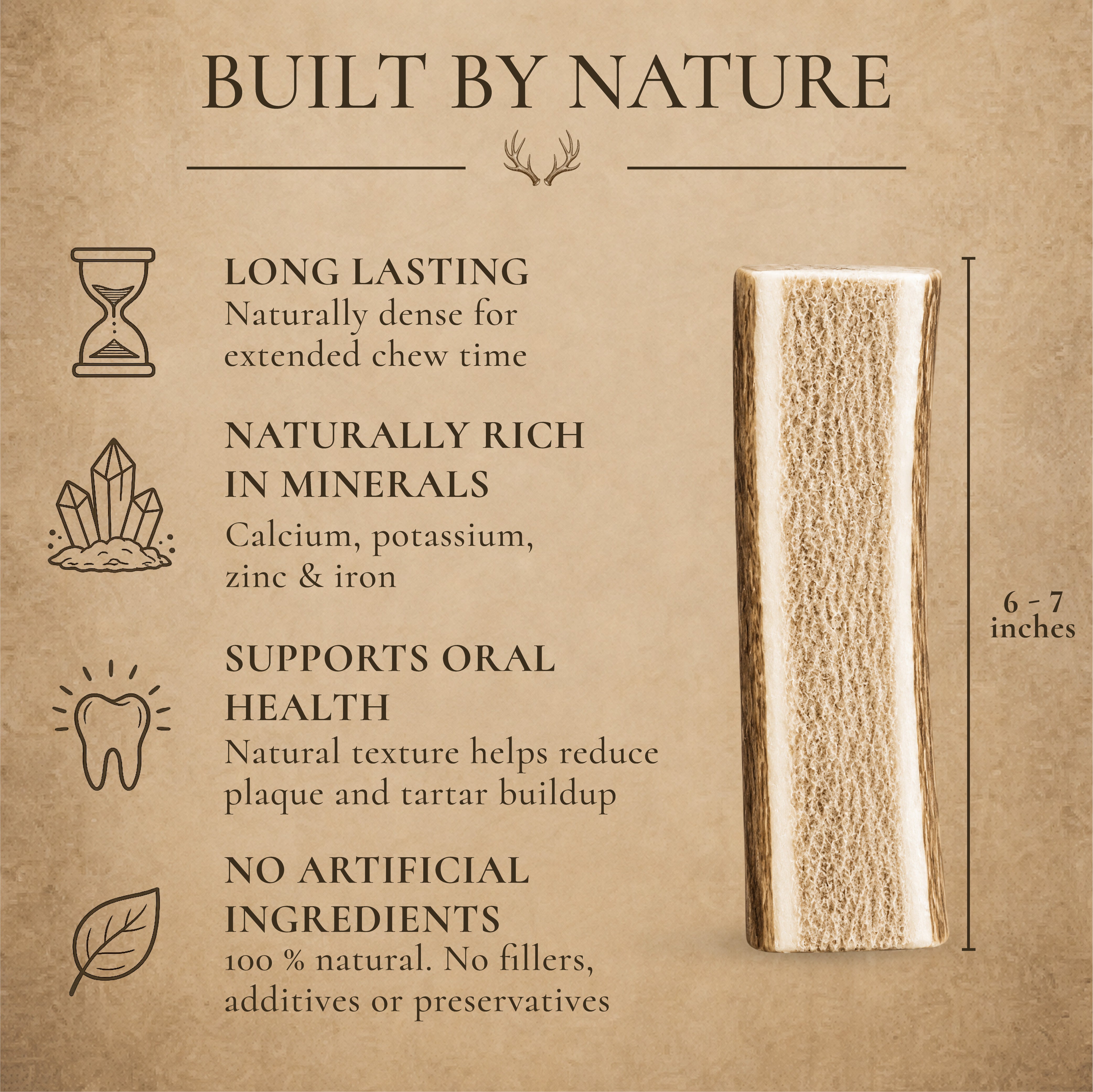 Large Split Elk Antler Dog Chews – 1, 2 or 3 Pack