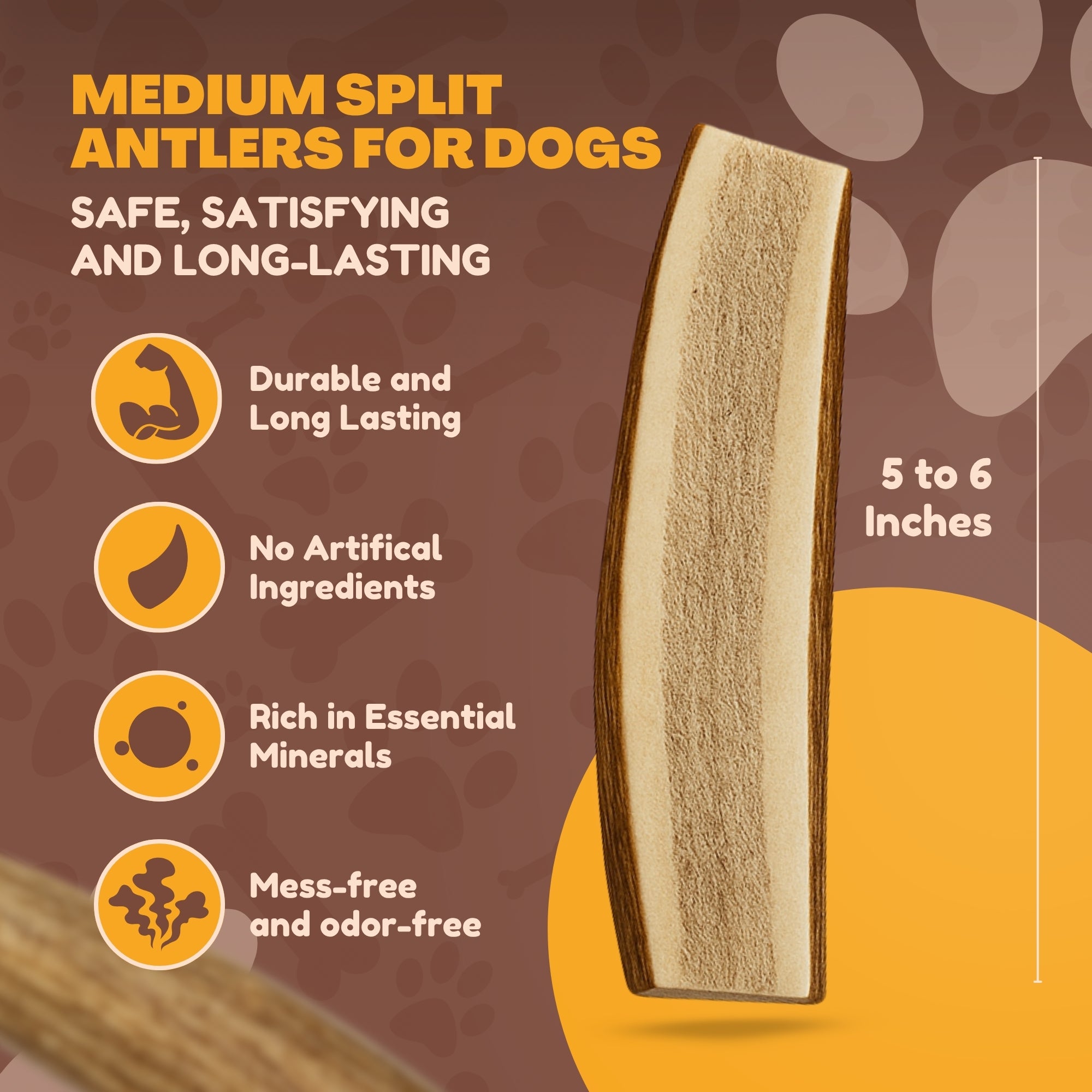 Medium | Split Elk Antler Dog Chews - Single or Multipack