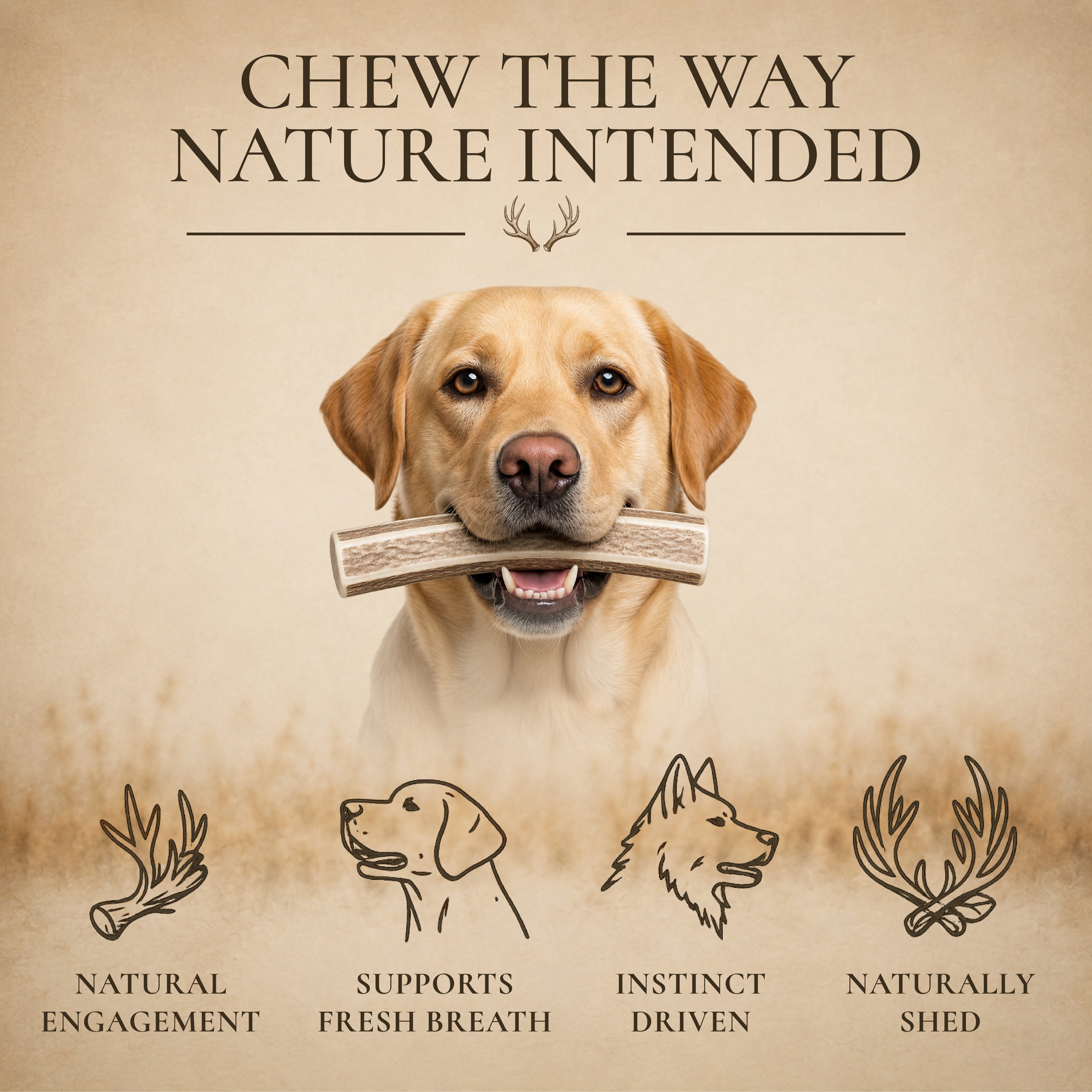1 lb Bulk Whole Deer Antler Dog Chews – Value Pack