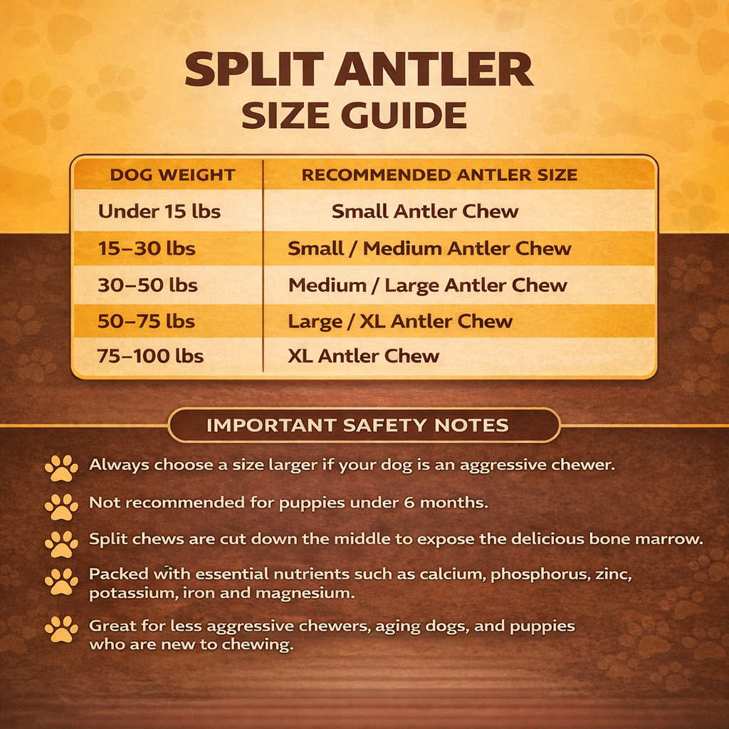 Medium | Split Elk Antler Dog Chews - Single Antler or Multipack